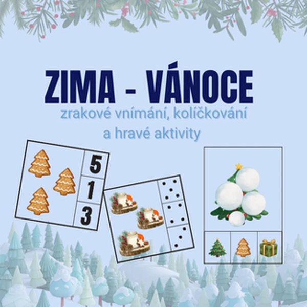 ❄️Zima / Vánoce – kolíčkování a další aktivity🎄