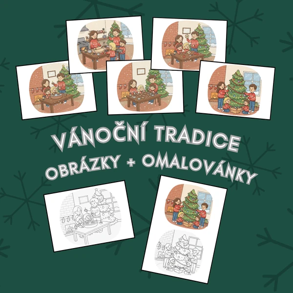 Vánoční tradice (obrázky + omalovánky)