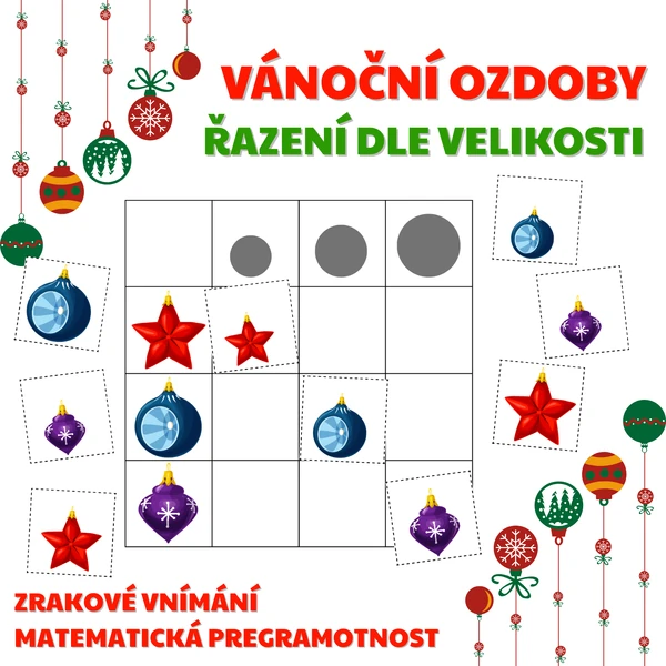 VÁNOČNÍ OZDOBY - řazení dle velikosti