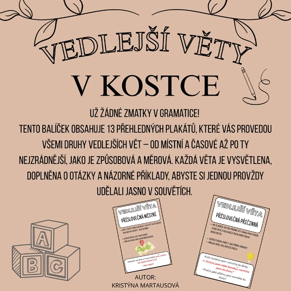 Vedlejší věty v kostce - Druhy vedlejších vět