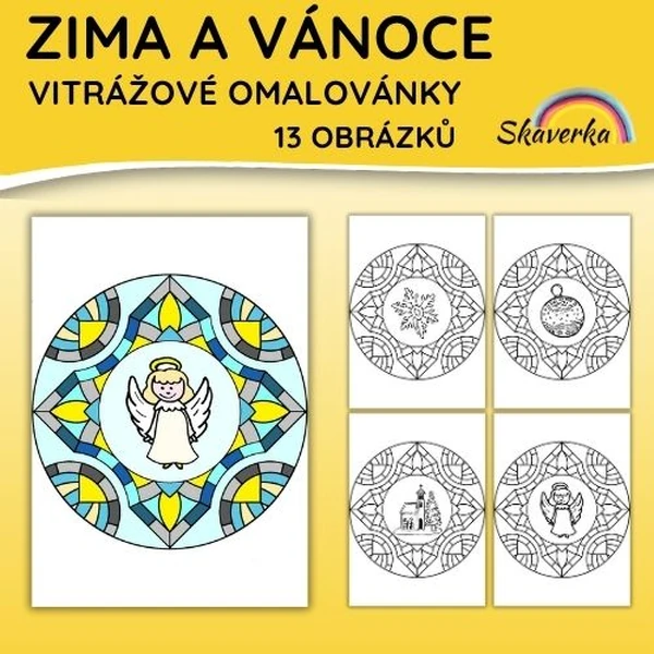 VITRÁŽOVÉ OMALOVÁNKY - Zima a Vánoce