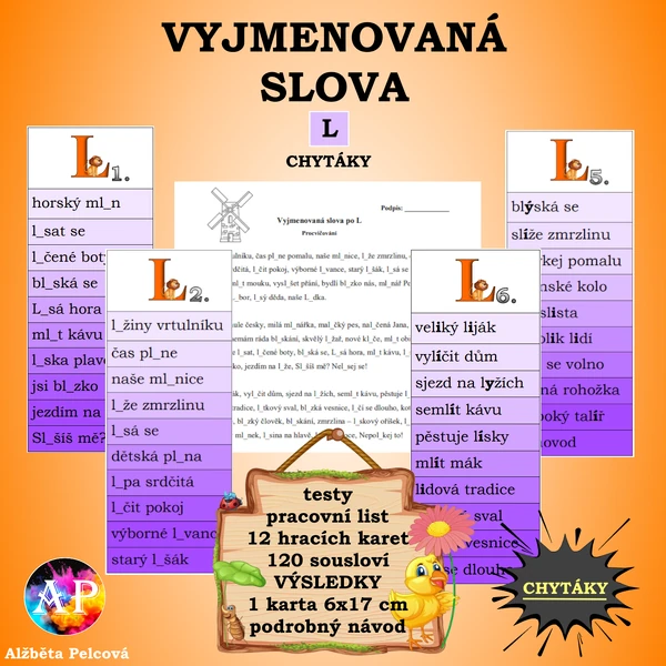 VYJMENOVANÁ SLOVA PO L (chytáky)