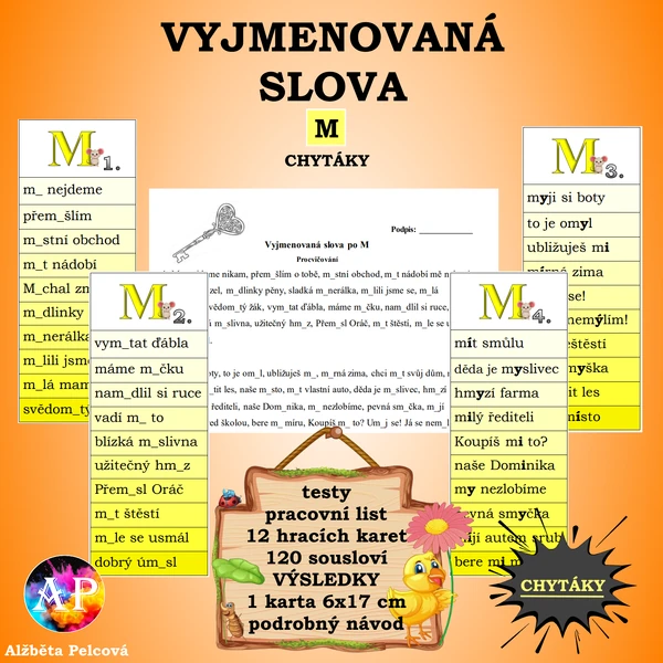 VYJMENOVANÁ SLOVA PO M (chytáky)