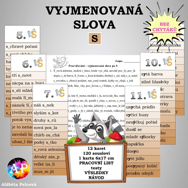 VYJMENOVANÁ SLOVA PO S (bez chytáků)