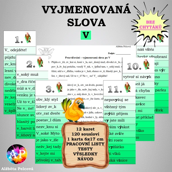 VYJMENOVANÁ SLOVA PO V (bez chytáků)