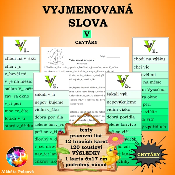 VYJMENOVANÁ SLOVA PO V (chytáky)