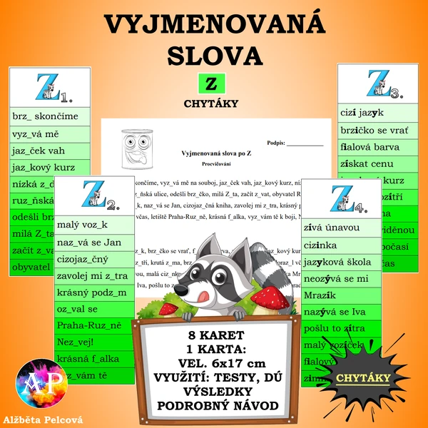VYJMENOVANÁ SLOVA PO Z (chytáky)