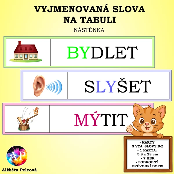 VYJMENOVANÁ SLOVA NA TABULI (nástěnku)