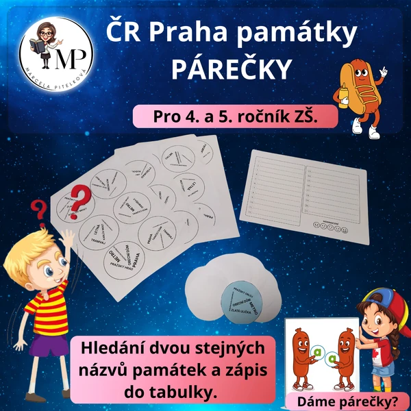 Hra PÁREČKY - památky Prahy