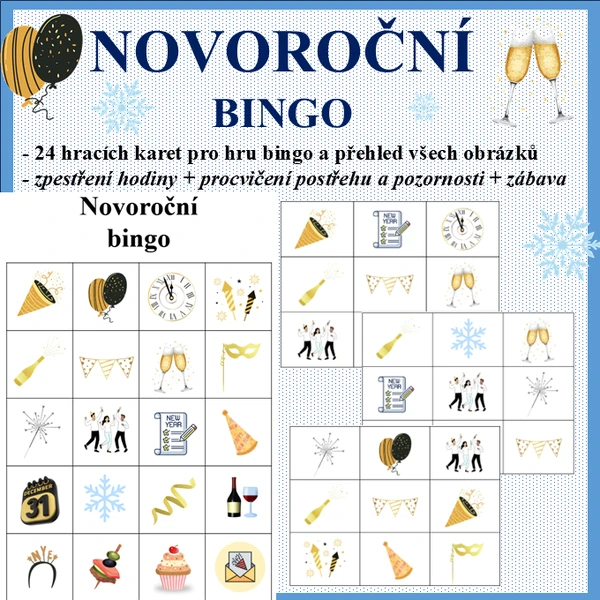 Novoroční a silvestrovské bingo