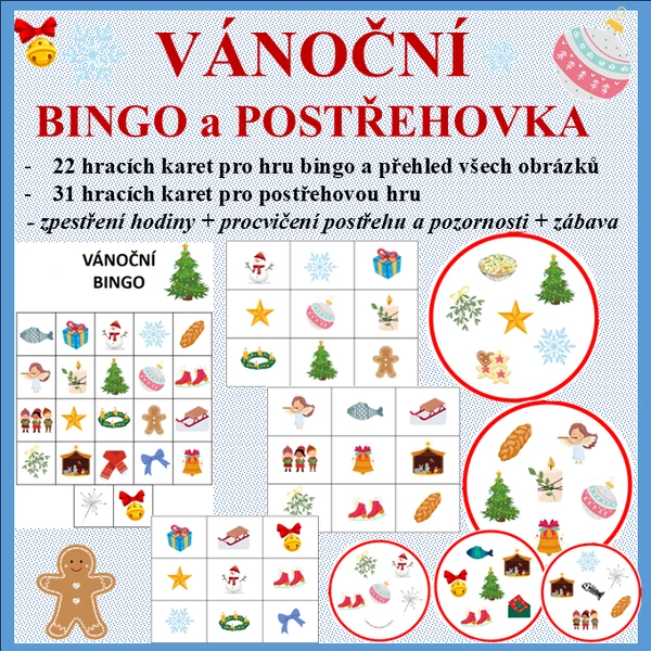 Vánoční bingo a postřehovka