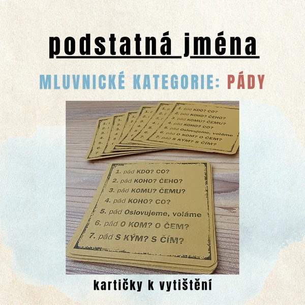 Mluvnické kategorie: pády (kartičky)