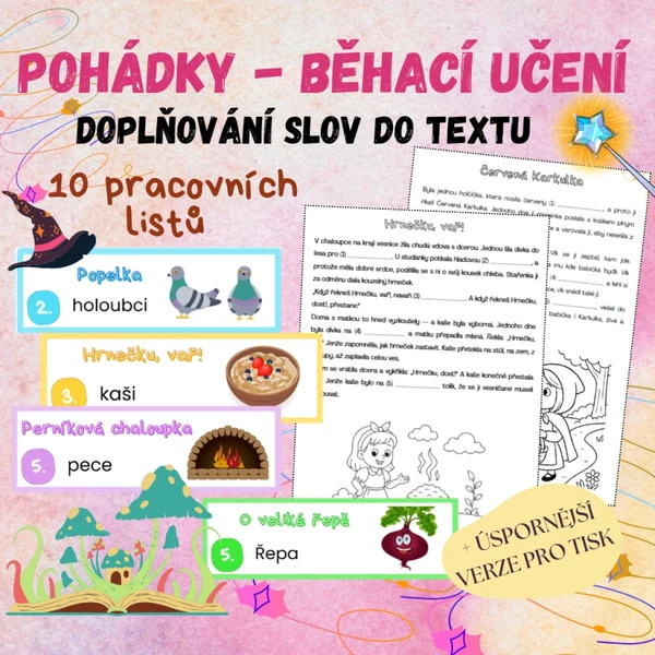 Pohádky - doplňování slov