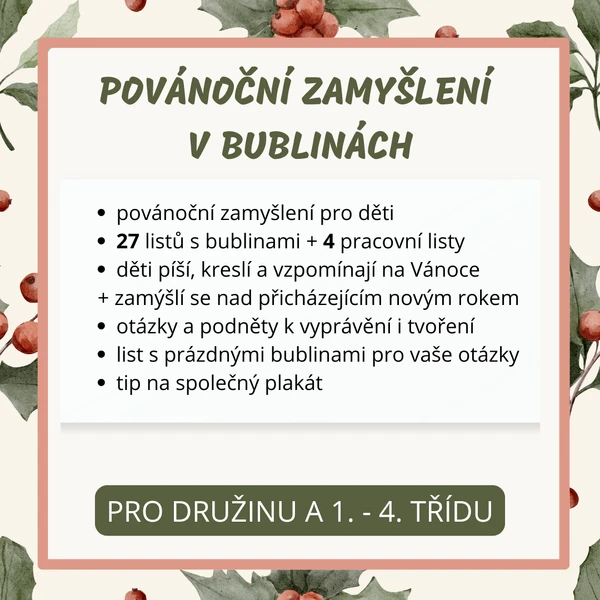 Povánoční zamyšlení v bublinách
