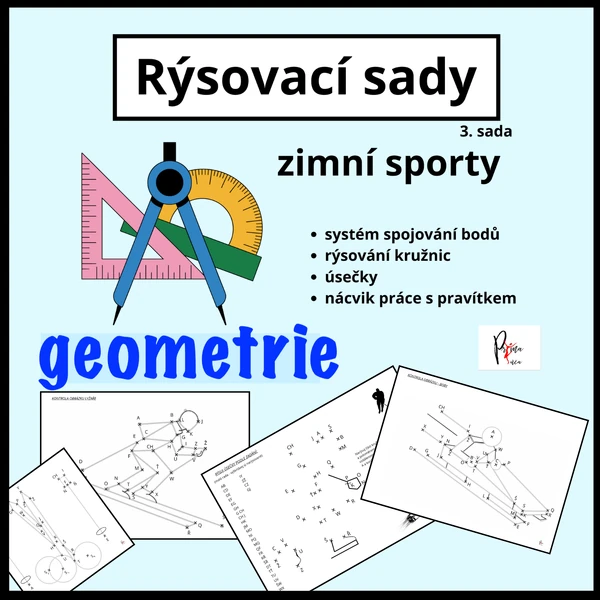 RÝSOVACÍ SADA - GEOMETRIE - ZIMNÍ SPORTY, světová sportovní utkání