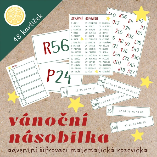 VÁNOČNÍ NÁSOBILKA - adventní matematická rozcvička