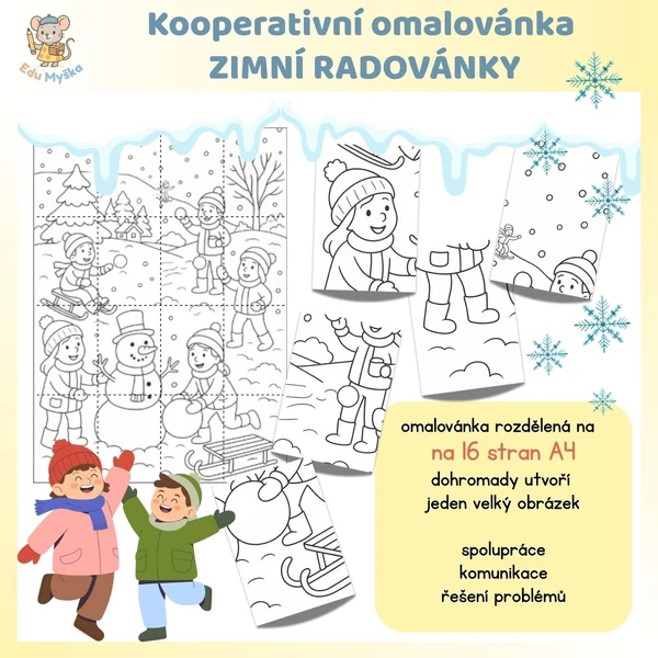 Kooperativní omalovánka ZIMNÍ RADOVÁNKY