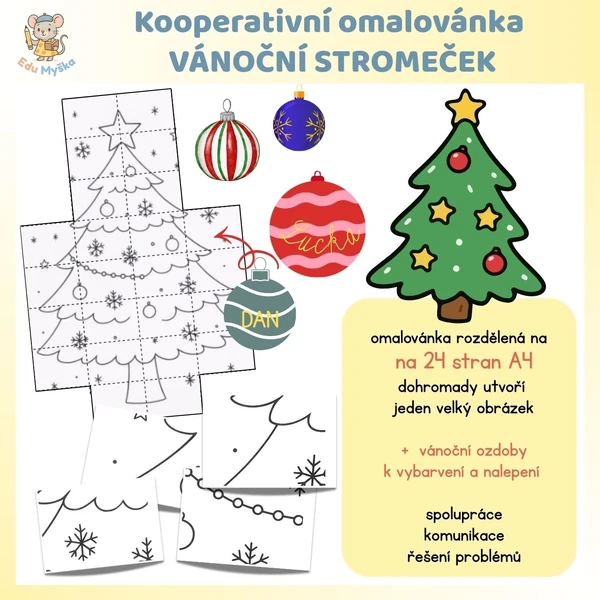 Kooperativní omalovánka VÁNOČNÍ STROMEČEK