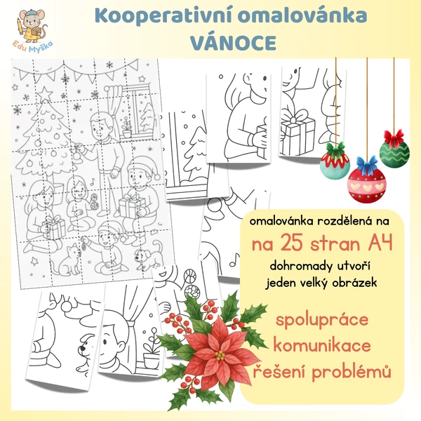 Kooperativní omalovánka VÁNOCE