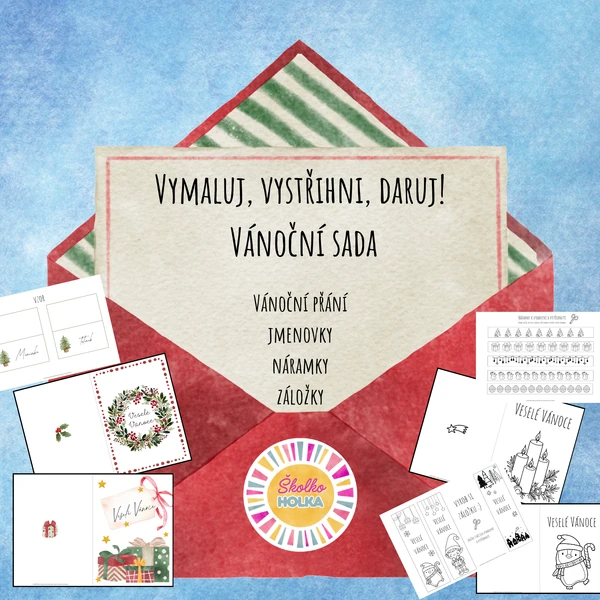Vymaluj, vystřihni, daruj! Vánoční tvořivá sada