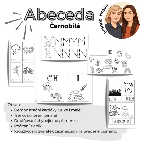 Abeceda - černobílá