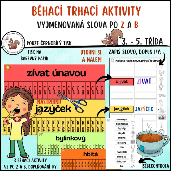 Běhací aktivita - vyjmenovaná slova po Z a B