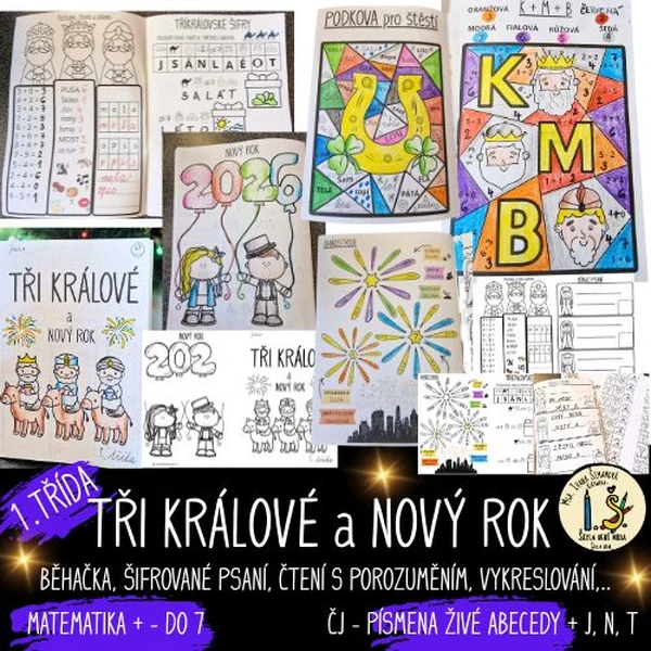 TŘI KRÁLOVÉ, NOVÝ ROK – SEŠITEK NEBO PL PRO 1. TŘÍDU