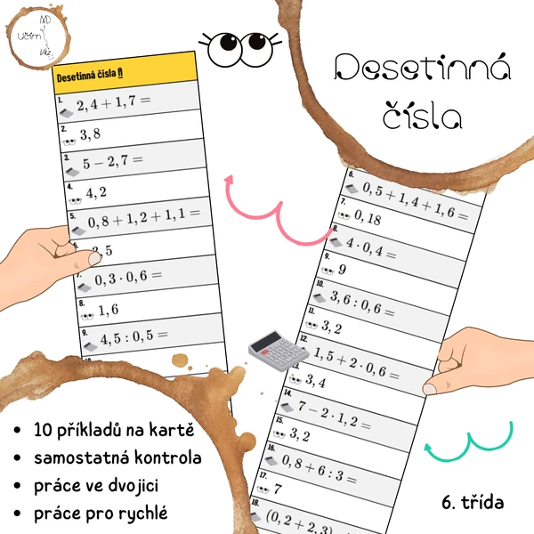 Desetinná čísla - AB karty