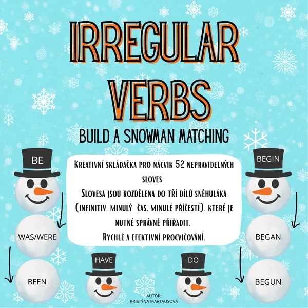 Irregular verbs - Build a snowman matching