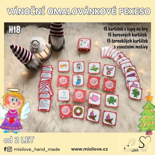 VÁNOČNÍ PEXESO, OMALOVÁNKY