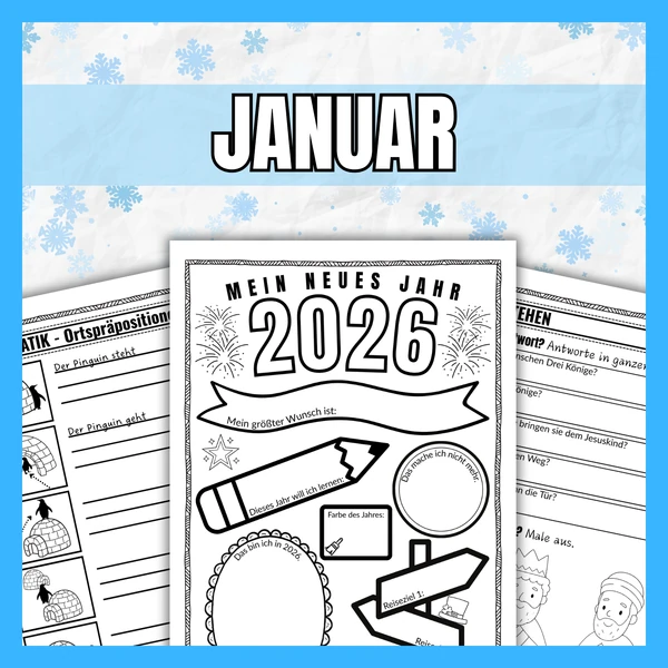 JANUAR | Nový rok, Tři králové, předložky místa, zima