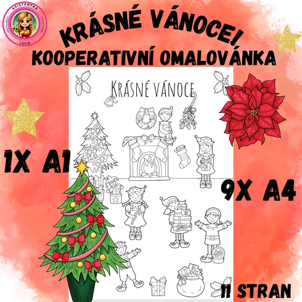 Kooperativní omalovánka Krásné Vánoce!
