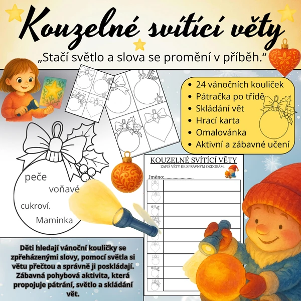 Pořadí slov ve větě - Kouzelné svítící věty