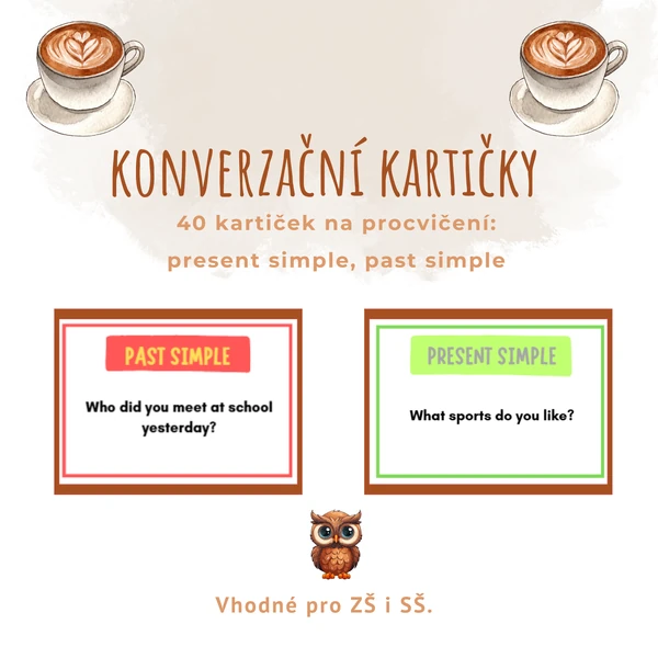 Present simple, past simple - konverzační kartičky