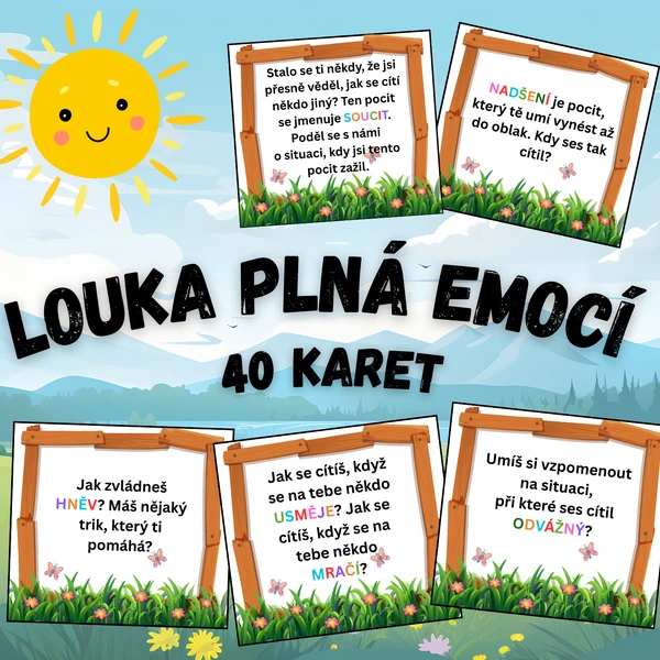 Louka plná emocí - emoční kartičky/ranní kruh
