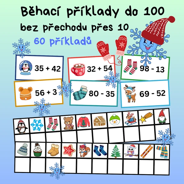Běhací zimní příklady do 100 bez přechodu přes 10