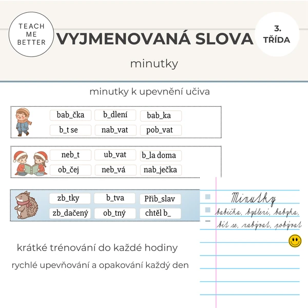 Vyjmenovaná slova - minutky