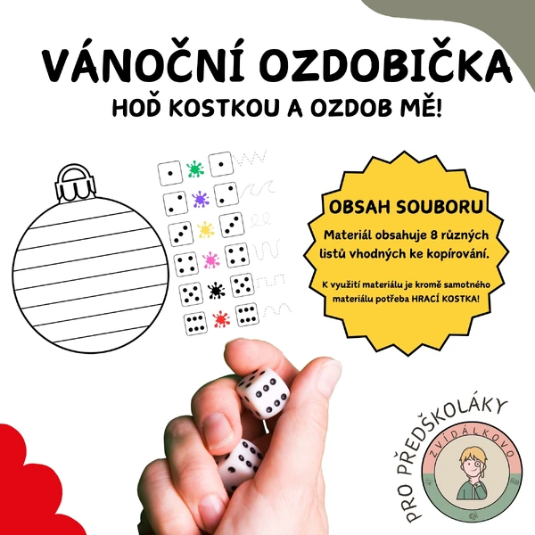 Vánoční ozdobička - hoď kostkou a ozdob mě! 
