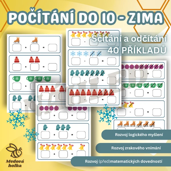 Počítání do 10 (sčítání a odčítání) - Zima