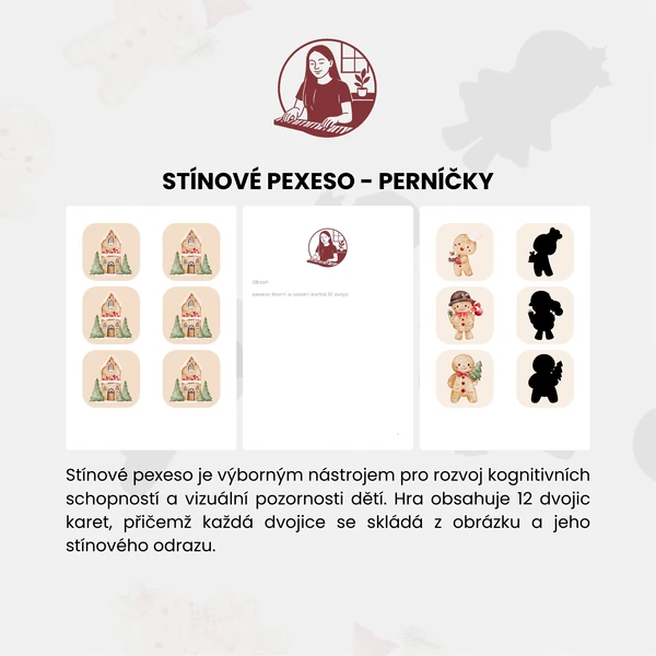 Stínové pexeso - perníčky