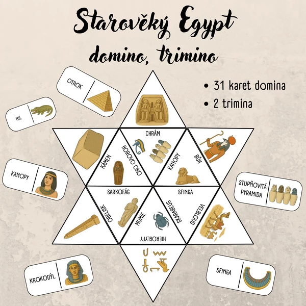 Starověký Egypt - domino a trimino