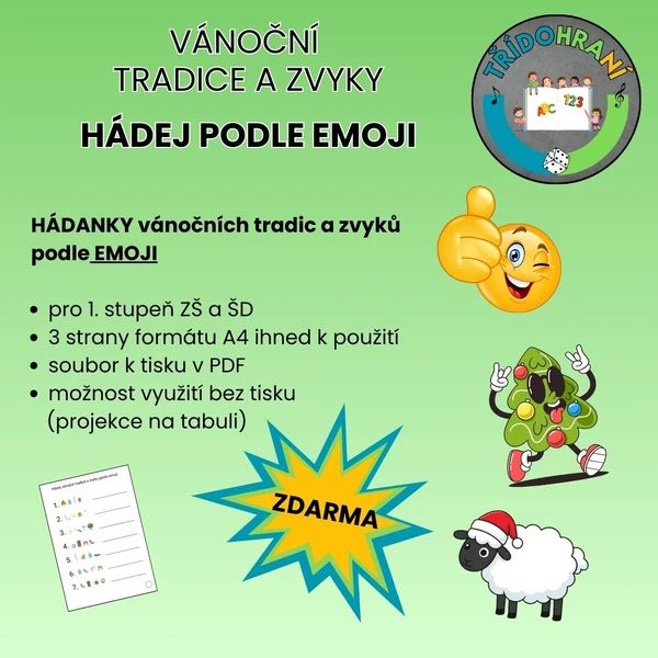 VÁNOČNÍ TRADICE A ZVYKY - hádej podle emoji