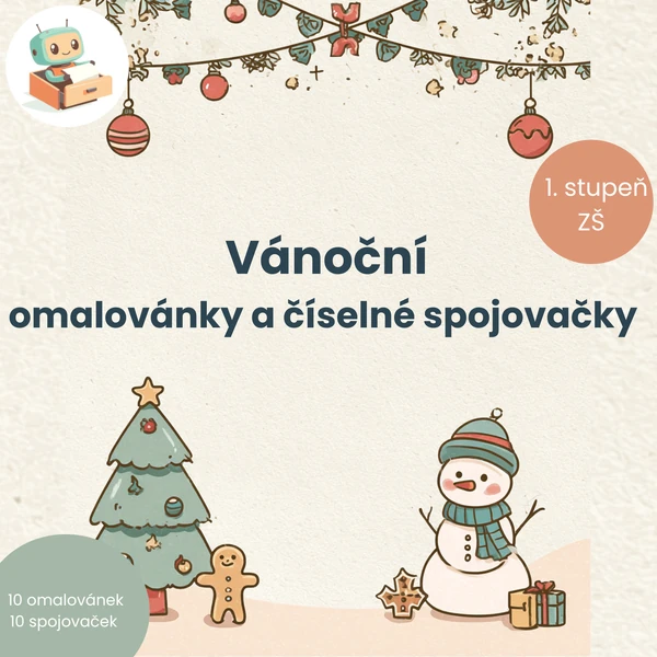 Vánoční omalovánky a spojovačky.
