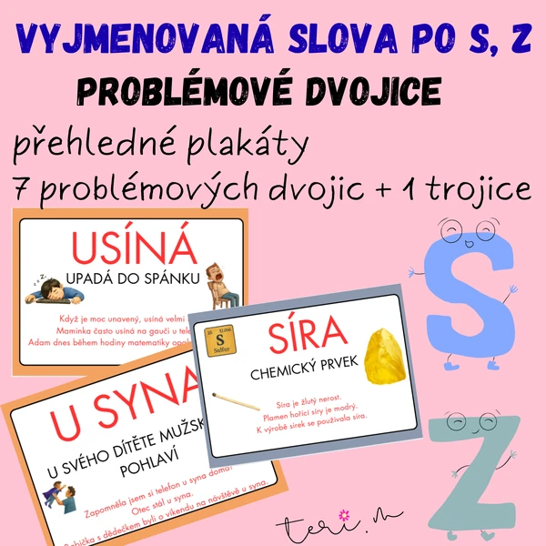 VYJMENOVANÁ SLOVA PO S, Z - problémové dvojice