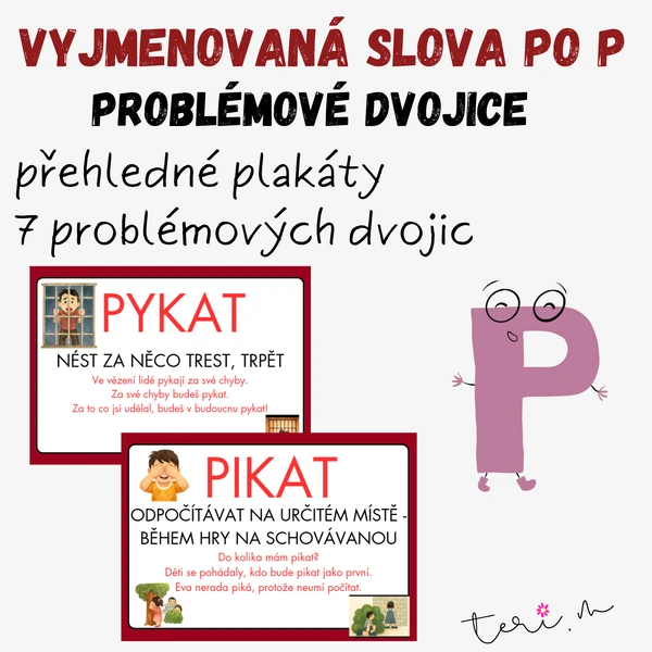 VYJMENOVANÁ SLOVA PO P- problémové dvojice