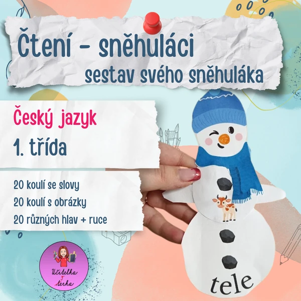Čtení - tvorba sněhuláka