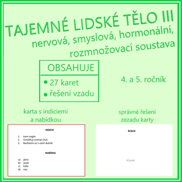 Tajemné lidské tělo III - nervová, smyslová, hormonální, rozmnožovací soustava