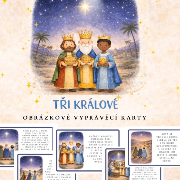 TŘI KRÁLOVÉ - Obrázkové vyprávěcí karty 👑❄️