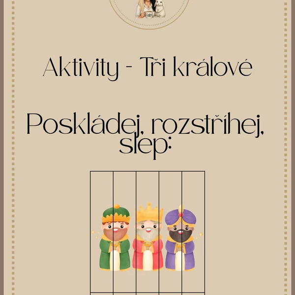 Aktivity Tři králové - rozstříhej, poskládej, slep
