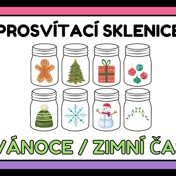 Prosvítací sklenice - Vánoce / Zimní čas